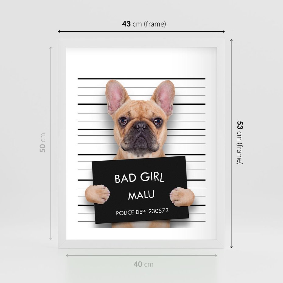 Plakat w ramie 40x50 - przyjaciel na zawsze - pies, piesek - rama biała