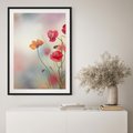 Plakat w ramie 40x50 - Urok natury - kwiaty, akwarela - rama czarna