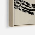 Obraz w ramie 80x80 - Kontury Ewolucji Materii - boho plakat, czarne kropki kreski - rama drewno
