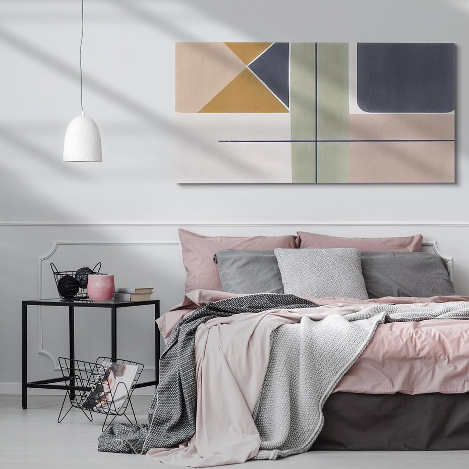 Obraz na płótnie 140x70 - Sztuka Abstrakcji - geometryczne kształty, kolorowe prostokąty