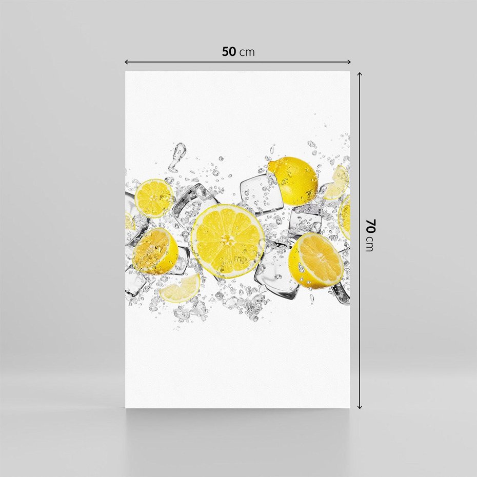 Obraz na płótnie 50x70 - Odkryj świeżość - lód, cytryny