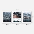 Zestaw obrazy w ramie 40x50 galeria - Norweskie, domki, góry, zima - rama biała
