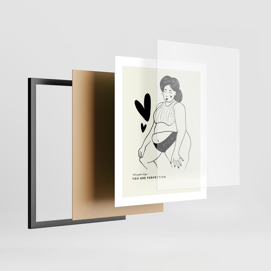 Plakat w ramie 40x50 - Wyrażenie Piękna - rysunek, sztuka nowoczesna - rama czarna
