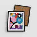 Plakat w ramie 40x50 - Kolorowe Ulotności - abstrakcyjny obraz olejny, żywe kolory - rama czarna