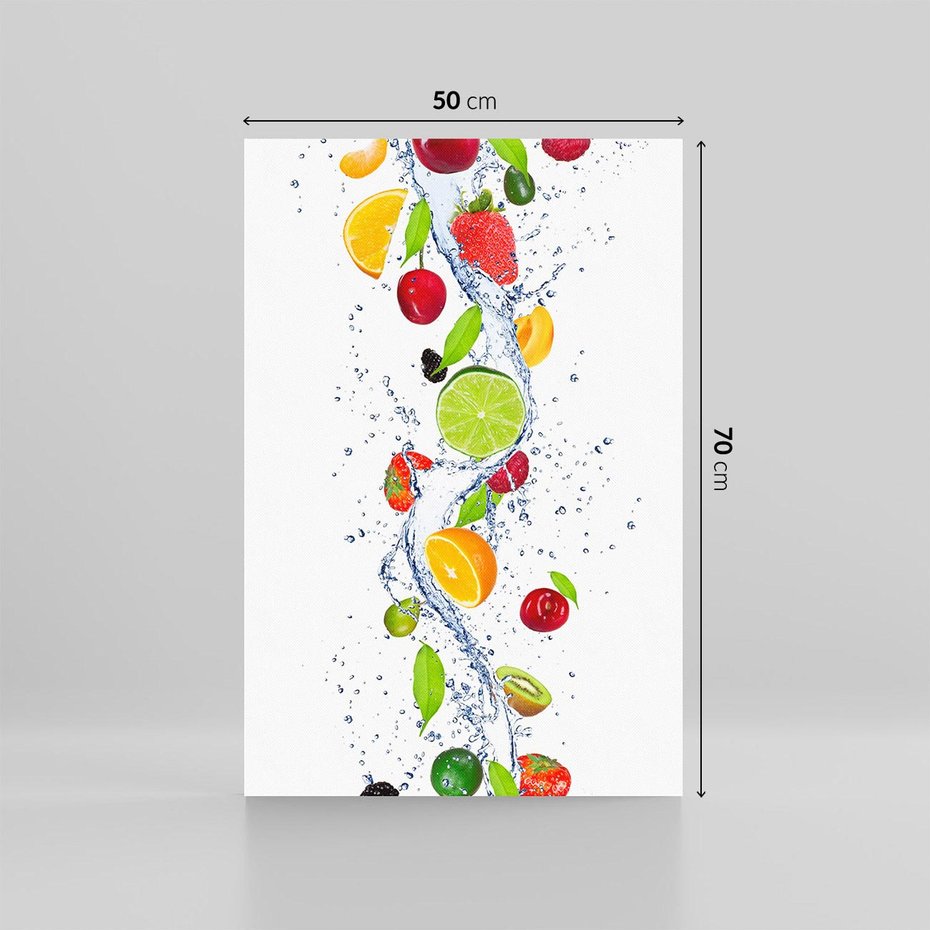 Obraz na płótnie 50x70 - Kulinarne Inspiracje - owoce, woda