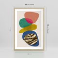 Plakat w ramie 50x70 - Kolorowe Przenikanie Kształtów - abstrakcyjne formy, obraz olejny - rama drewno