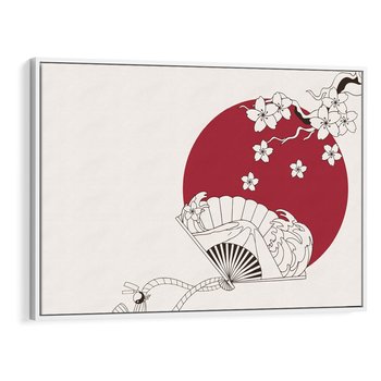 Obraz w ramie 70x50 - Orientalna Harmonia - japandi, japonia - rama biała