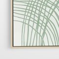 Obraz w ramie 80x120 - Migotliwa Spokojna Zieleń - zielony plakat, abstrakcyjne splątane linie - rama drewno