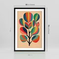 Plakat w ramie 50x70 - Harmonia Rozplątanych Form - abstrakcyjny kolorowy tęczowy obraz, inspiracje roślinne - rama czarna