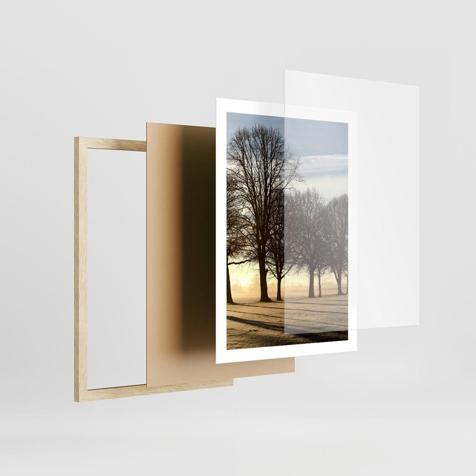 Plakat w ramie 50x70 - Siła natury - drzewa, pole - rama drewno