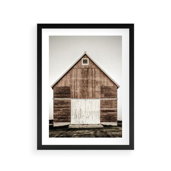 Plakat w ramie 40x50 - Rustykalny Drewniany Domek - domek, drewniany dom - rama czarna