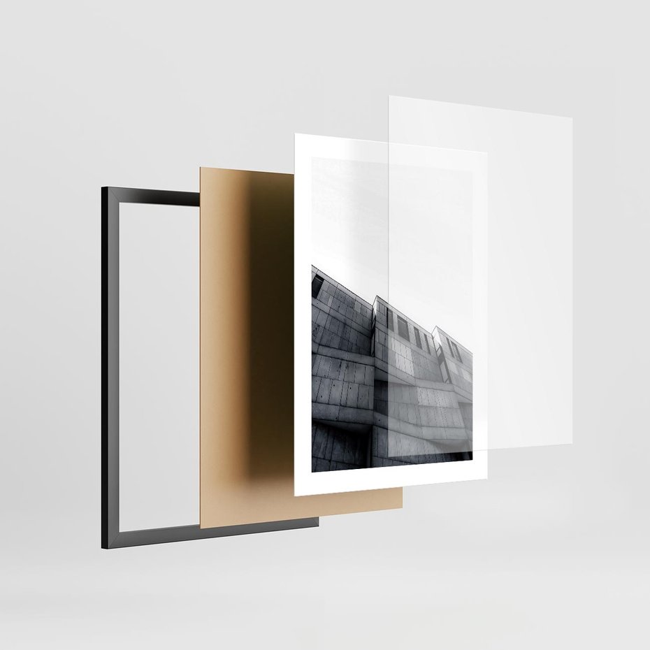 Plakat w ramie 30x40 - Surowa Elegancja Architektury - architektura, surowe formy - rama czarna