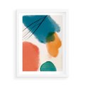 Plakat w ramie 50x70 - Migotliwe Pochwycenia - abstrakcyjne kolorowe plamy, akwarela - rama biała