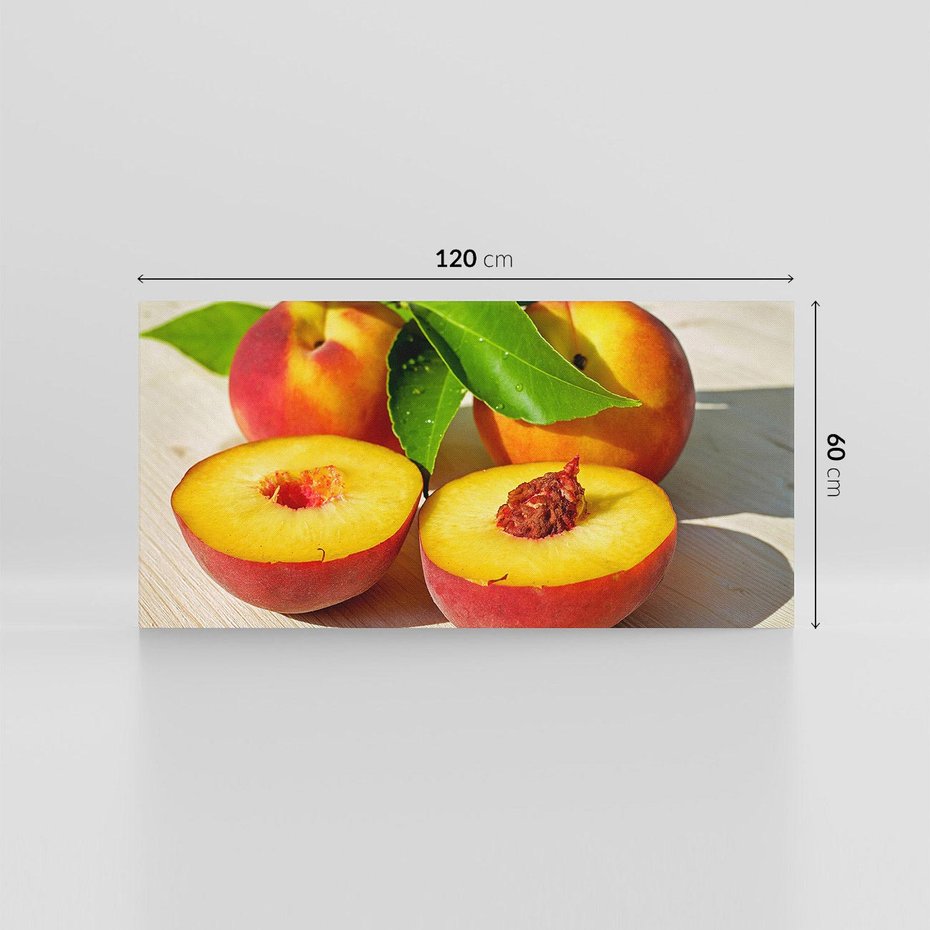 Obraz na płótnie 120x60 - Brzoskwinie Delikatny Urok - brzoskwinie, owoce