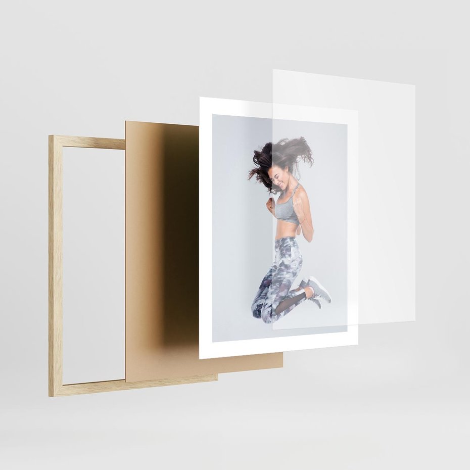 Plakat w ramie 40x50 - Sportowy Ducha: Energia i Siła - fitness, sport - rama drewno