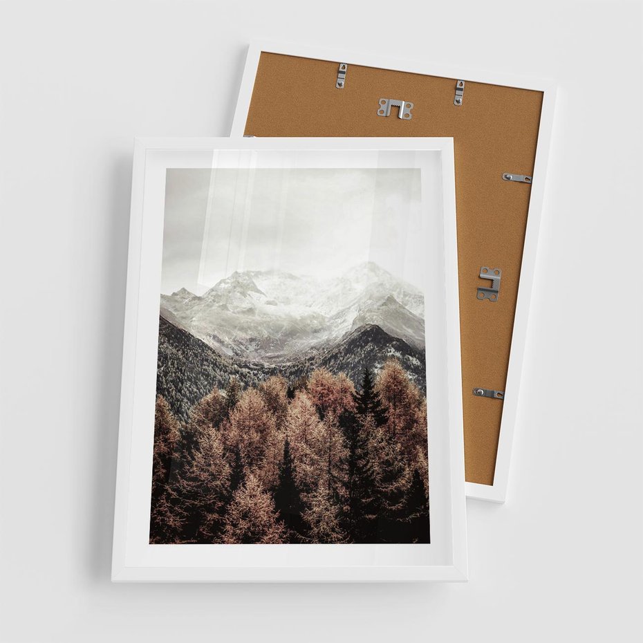 Plakat w ramie 50x70 - Jesienna Przyroda - góry, jesień - rama biała