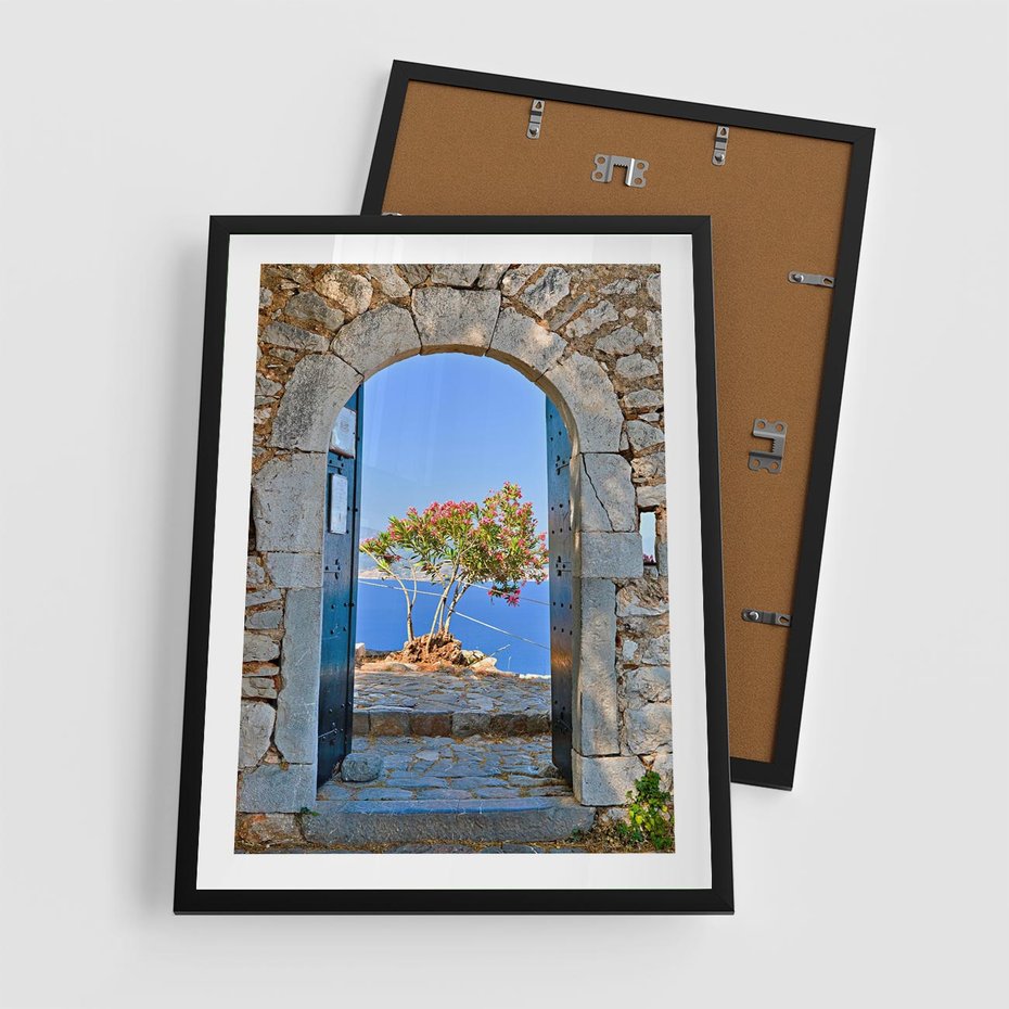 Plakat w ramie 50x70 - Perspektywa nad morzem - perspektywa, morze - rama czarna