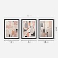 Zestaw obrazy w ramie 40x50 galeria - pastelowa, abstrakcja, olejny - rama czarna