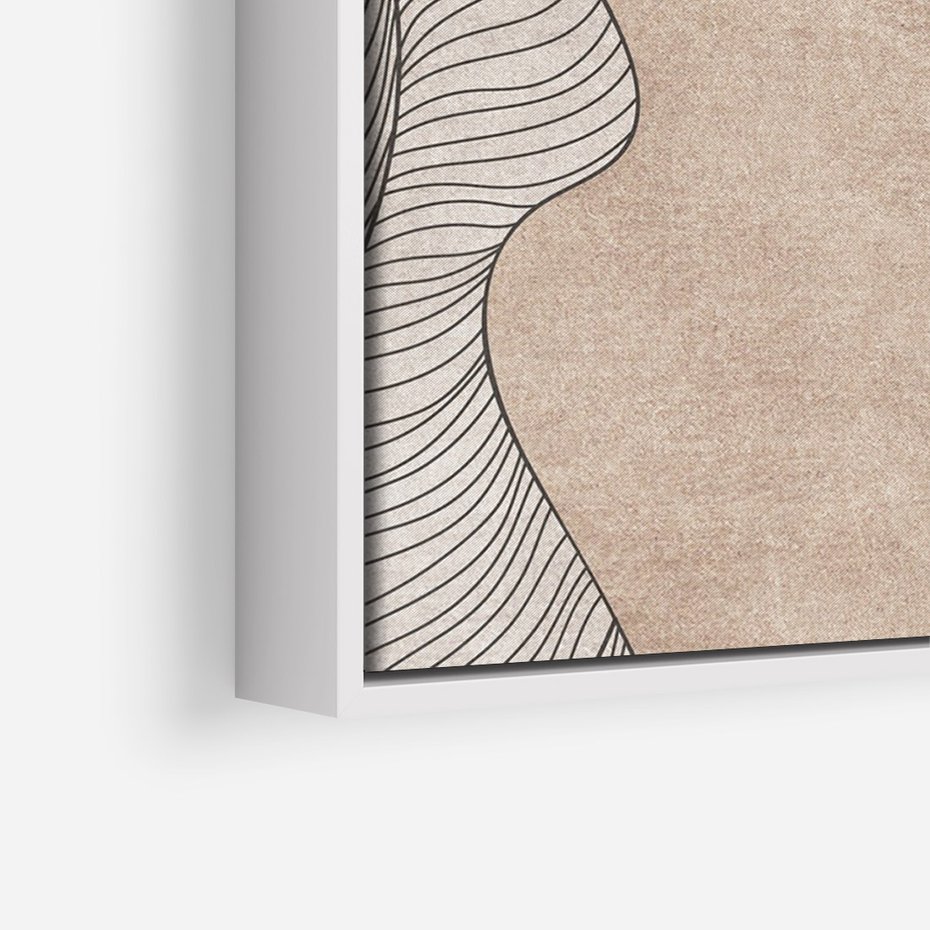 Obraz w ramie 50x70 - Symfonia uczuć i kształtów - delikatna kompozycja, falujące linie - rama biała