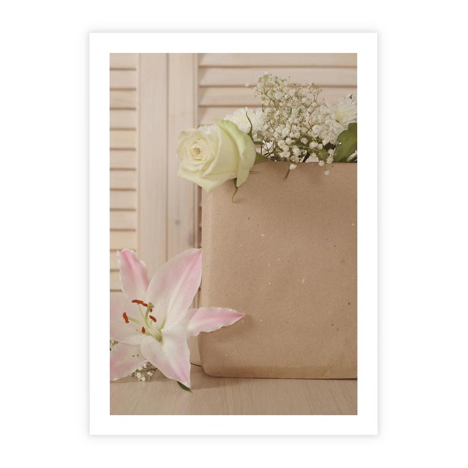 Plakat bez ramy 21x30 - Elegancja W Prostocie - kwiaty, mnimalizm