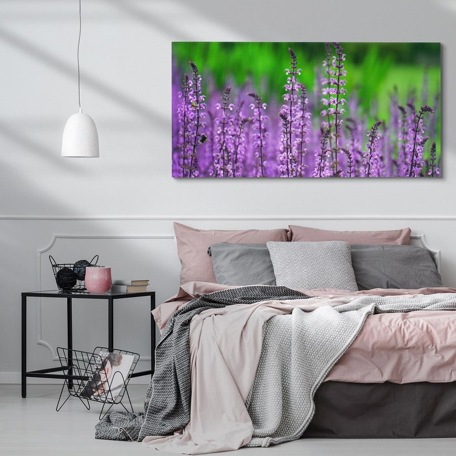 Obraz na płótnie 120x60 - Lawenda magia purpury - lawenda, kwiaty