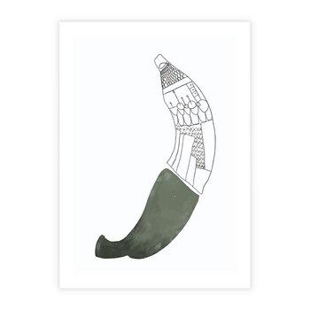 Plakat bez ramy 40x50 - Rozkwitające Barwy Akwareli - minimalistyczny plakat, banan