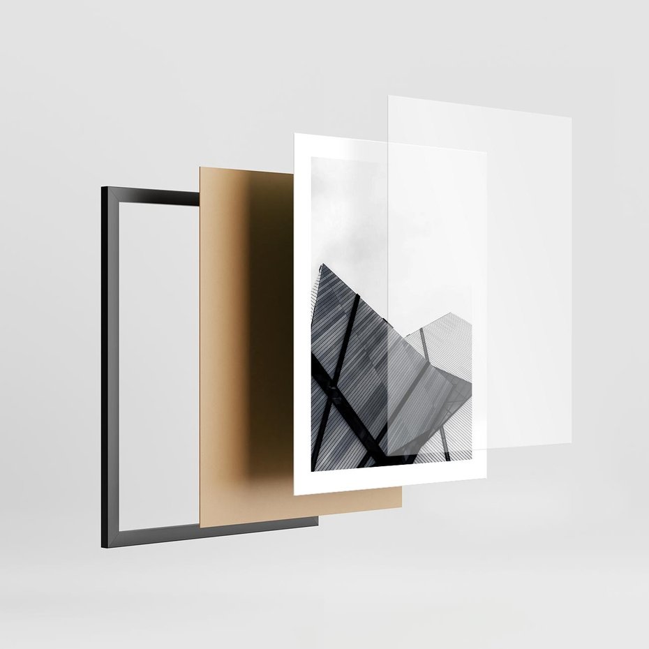 Plakat w ramie 30x40 - Nowoczesna Metropolia - architektura, proste linie - rama czarna