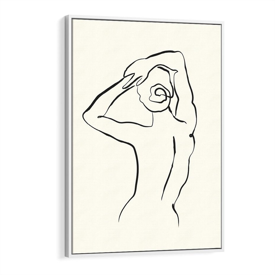 Obraz w ramie 70x100 - Tajemniczy Rytm - kobieta, posąg - rama biała