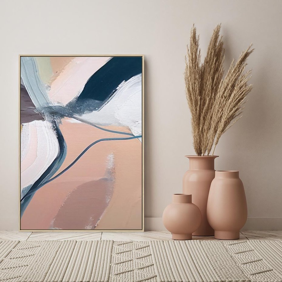 Obraz w ramie 50x70 - Ścieżki Emocji - abstrakcja, farby olejne - rama drewno