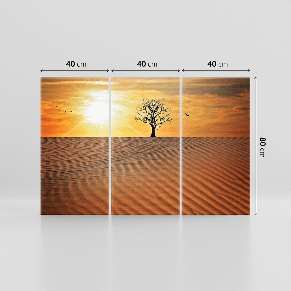 Obraz na płótnie 120x80 - Pustynia - Drzewo i słońce - pustynia, drzewo