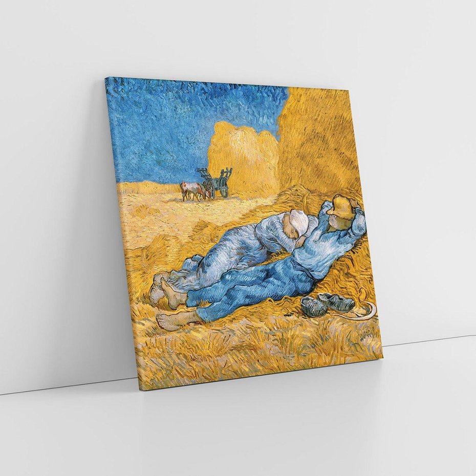 Obraz na płótnie 30x30 - "The Siesta " (1890) Vincent van Gogh - Reprodukcja - reprodukcja, obraz na płótnie