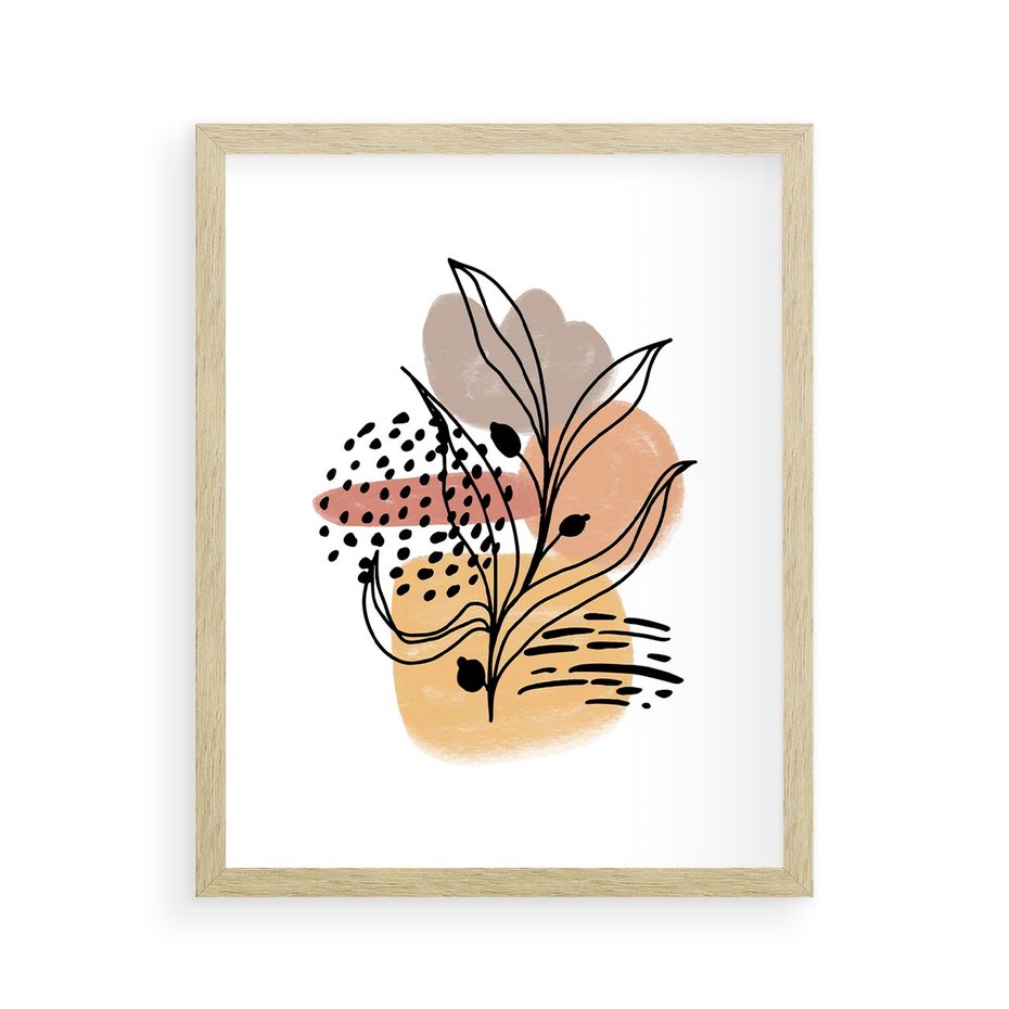 Plakat w ramie 40x50 - Rozkwitająca Innowacja - abstrakcja, sztuka nowoczesna - rama drewno