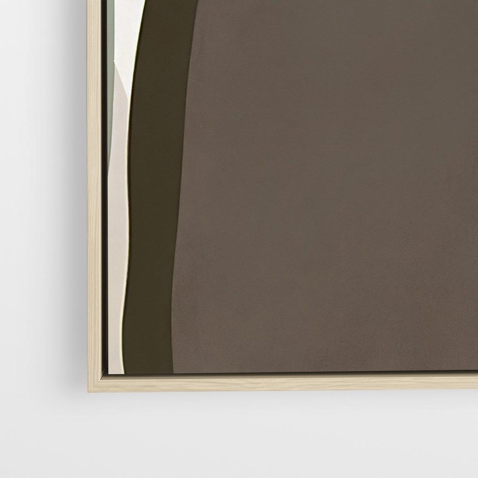 Obraz w ramie 50x50 - Fale w Zieleni - abstrakcyjne kształty, zgaszona zieleń - rama drewno