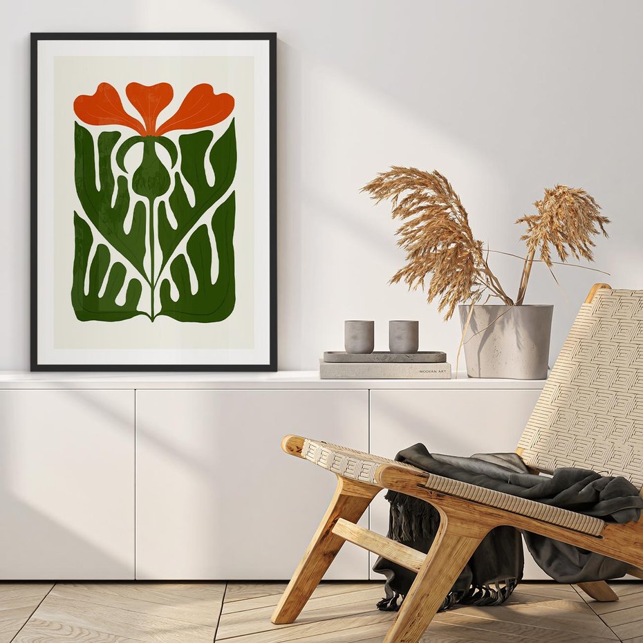 Plakat bez ramy 40x50 - Minimalistyczny Urok Kwiatu - kwiat, sztuka nowoczesna