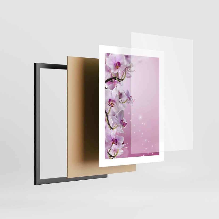 Plakat w ramie 30x40 - Relaksujące Piękno - kwiaty, orchidea - rama czarna