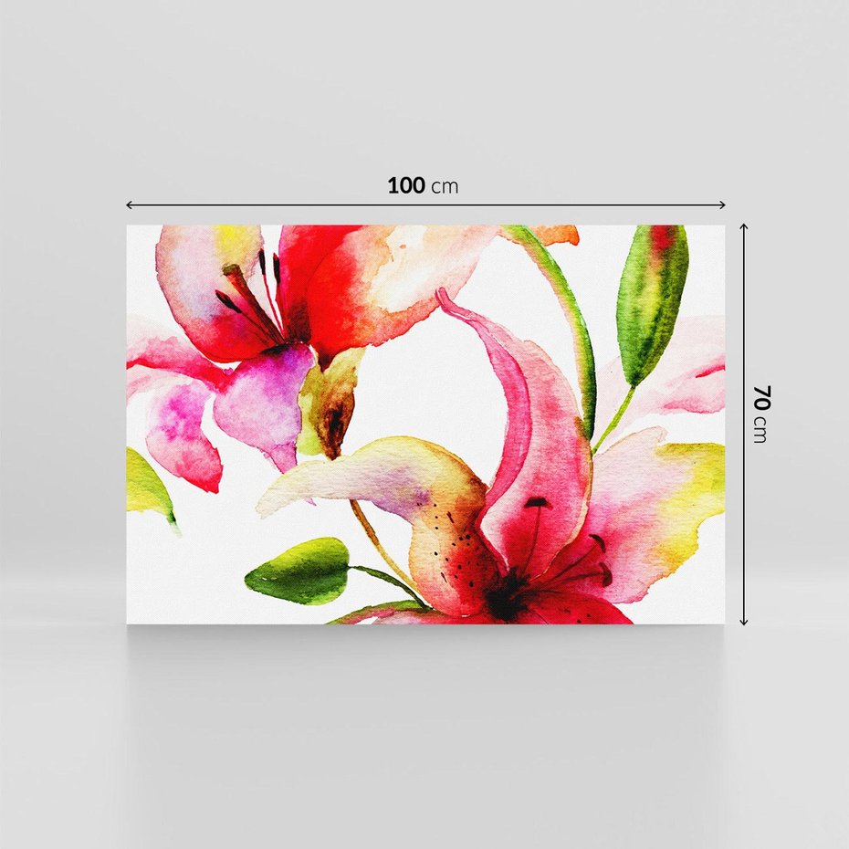 Obraz na płótnie 100x70 - Kwiaty w akwareli - delikatne piękno - kwiaty, akwarela