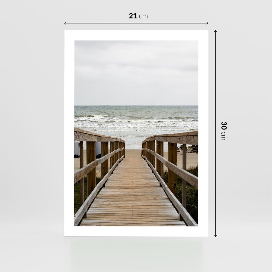 Plakat bez ramy 21x30 - Morze i drewniany pomost - morze, pomost