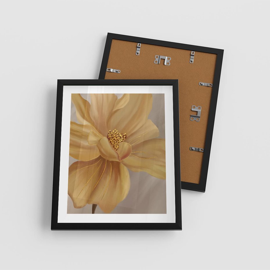 Plakat w ramie 40x50 - Kwiaty malowane olejem - eksplozja kolorów - kwiaty, malowane - rama czarna
