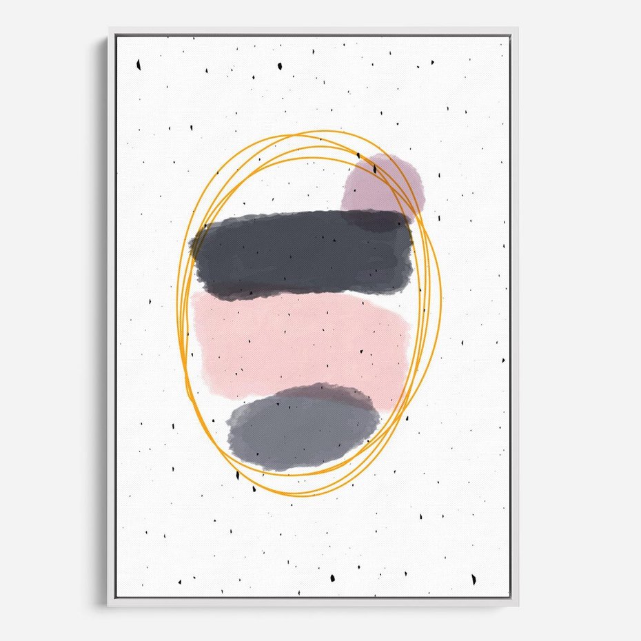 Obraz w ramie 80x120 - Migocące Odbicia - abstrakcyjna kompozycja, jak ręcznie malowana - rama biała