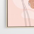Obraz w ramie 70x100 - Rozkwitające Emocje - minimalistyczny plakat, pudrowe kwiaty - rama drewno