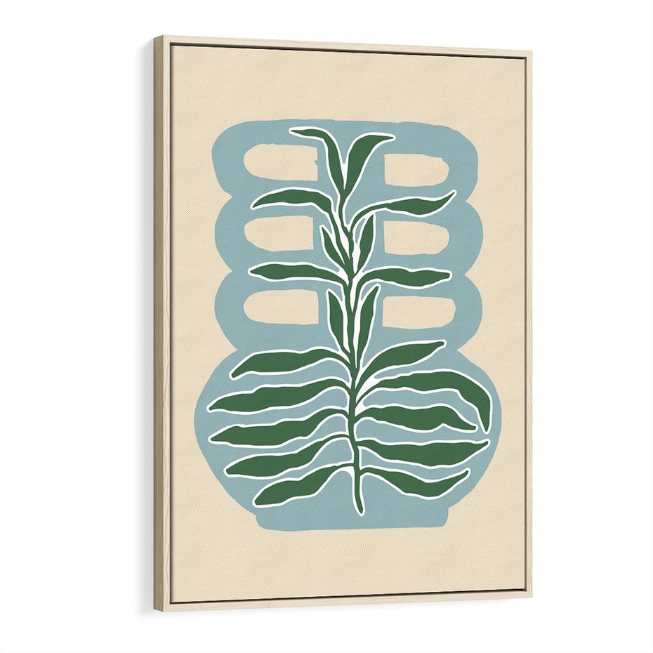 Obraz w ramie 70x100 - Wewnętrzne Spektrum - boho styl, wazon - rama drewno