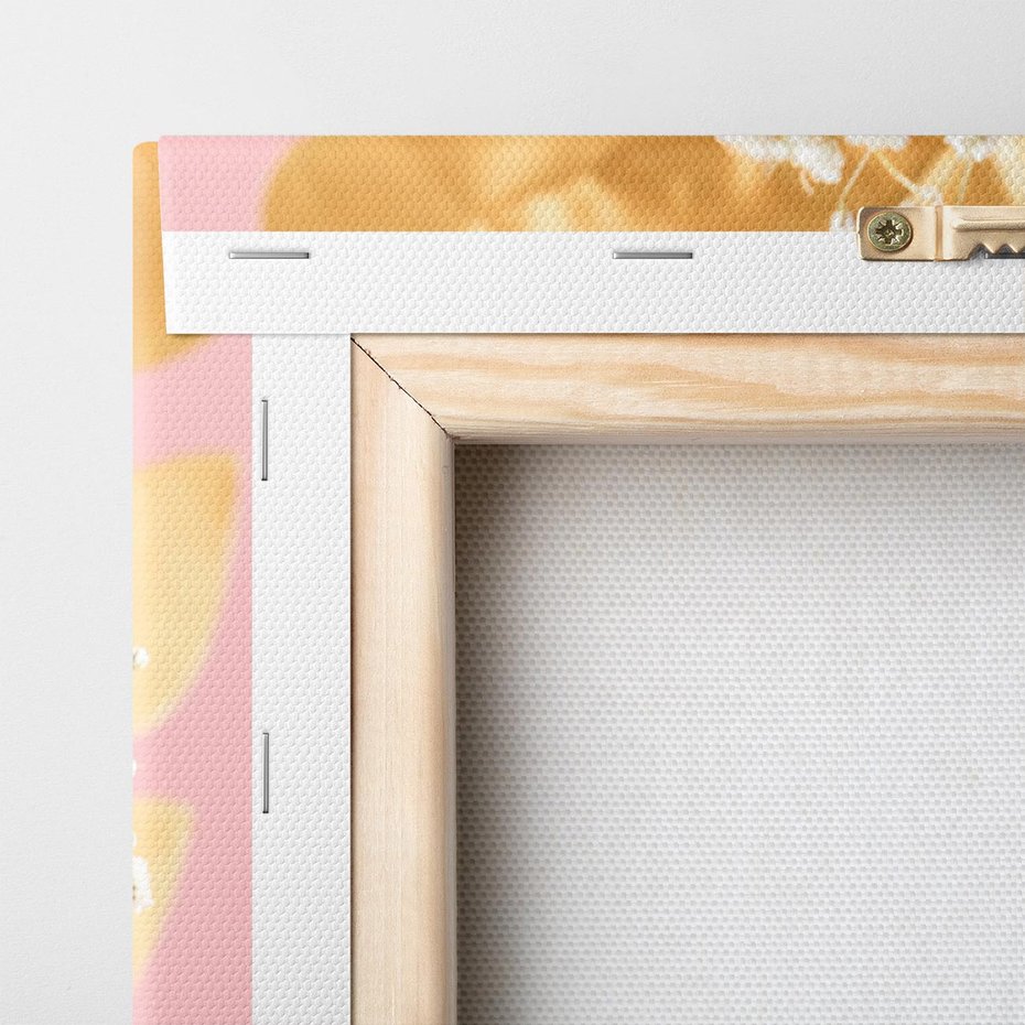 Obraz na płótnie 30x30 - : Elegancja w Złocie - złote, liście