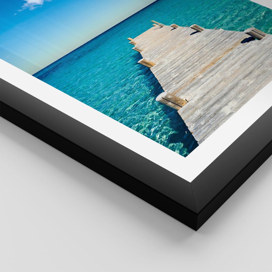 Plakat w ramie 40x50 - Letnie Morskie Uczucie - morze, pomost - rama czarna