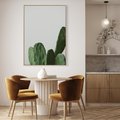 Obraz w ramie 50x70 - Majestatyczne Wysokości - kaktusy, liście - rama drewno