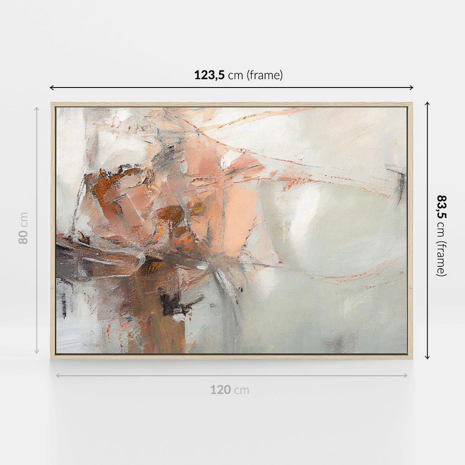 Obraz w ramie 120x80 - Taniec księżycowego pyłu - abstrakcja, tekstury farb - rama drewno