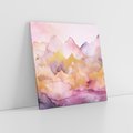 Obraz na płótnie 80x80 - Pastelowe Wzgórza - pastelowe, różowe góry