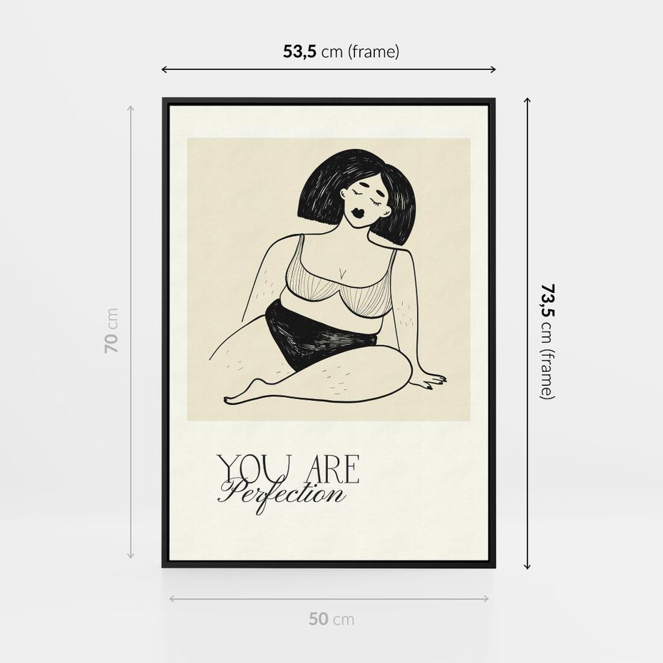 Obraz w ramie 50x70 - Harmonia Kształtów Bez Granic - siła kobiecości, rysunek - rama czarna