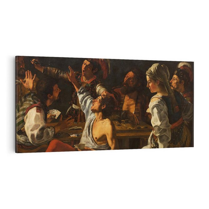 Obraz na płótnie 100x50 - Card and Backgammon Players (ok. 1595), Caravaggio - reprodukcja, obraz na płótnie