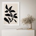 Plakat w ramie 30x40 - Wibracje Akwarelowych Ścieżek - abstrakcyjny minimalistyczna kwiat, czarno biały plakat - rama biała