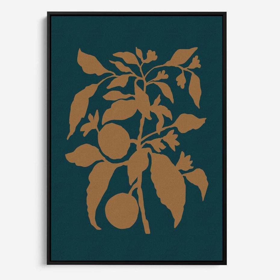 Obraz w ramie 50x70 - Boho Ekspresja Emocji - abstrakcyjna boho grafika, ciemne zielone tłó - rama czarna